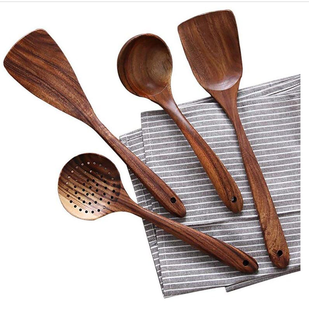 Teak Wood Cooking Utensils Set – Southern Market Shops