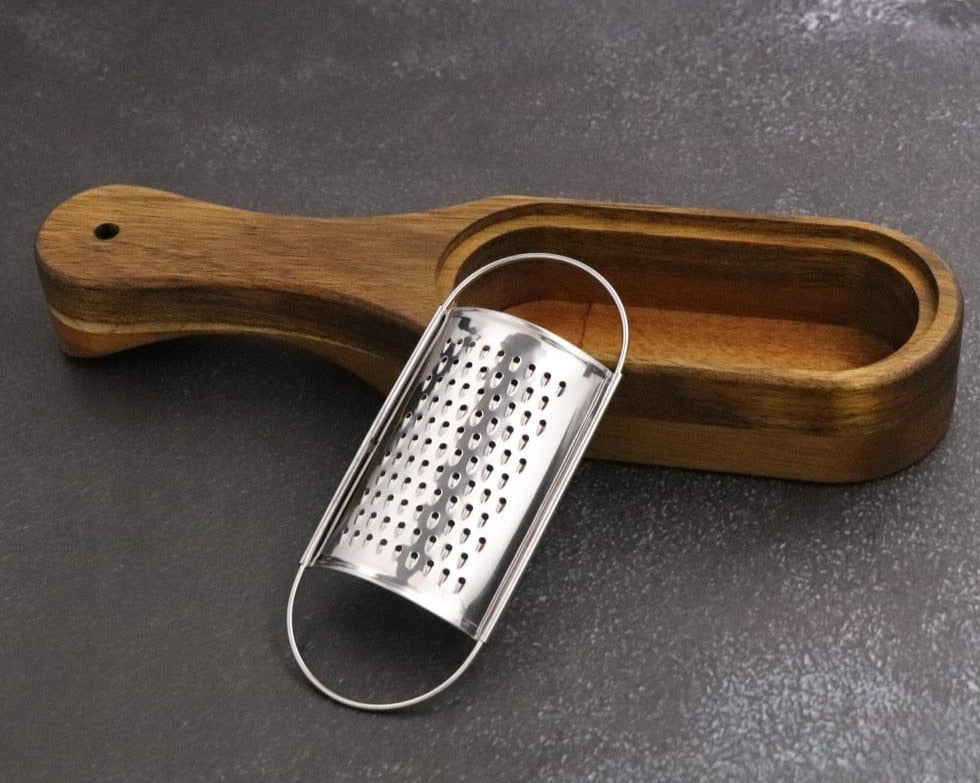 Twine Acacia Wood Handled Cheese Grater, Stainless Steel Grater, Citrus  Zester, Reinforced Base, Vintage Kitchenware – Twine Living