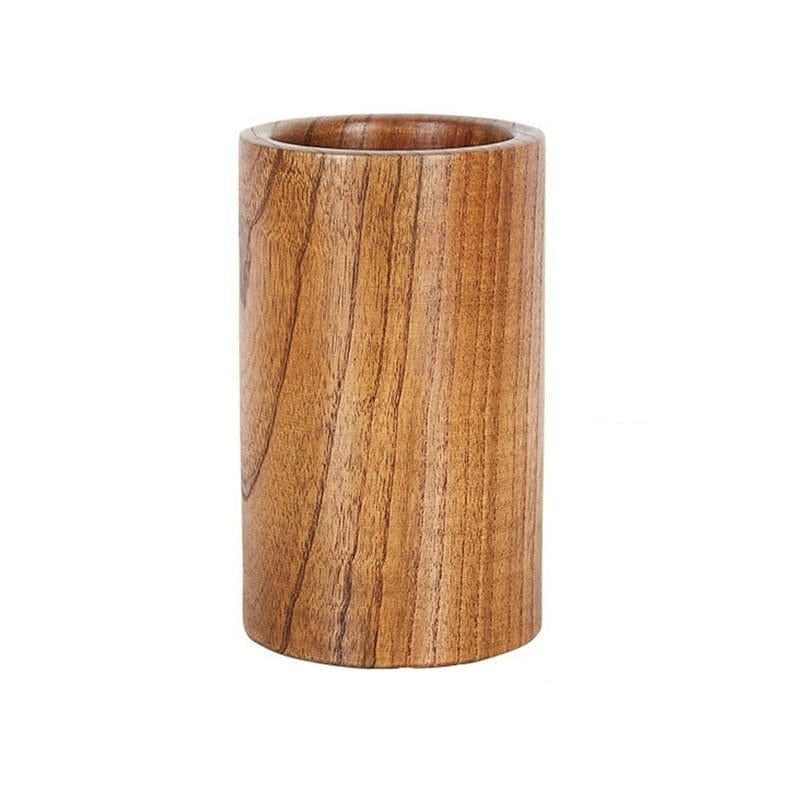 Teak Wood Utensil Holder - Tilly Living