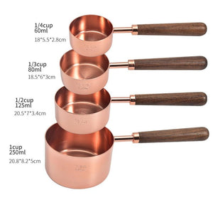9pc Copper Measuring Cups & Spoons Set- Stainless Steel – Smarthauls